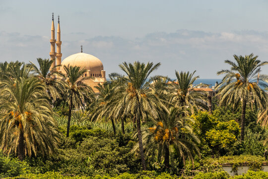 Hajj Baha'a Deen Hariri Mosque near Sidon town, Lebanon