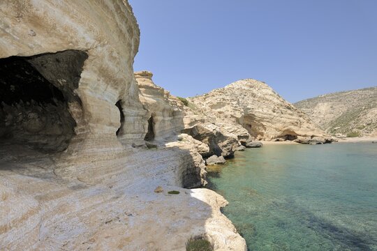 Early Christian cave church, Cape Fourni, Rhodes, Greece, Europe