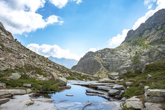 Pool in the mountains, river Golo, Nature Park of Corsica, Parc naturel r&eacute;gional de Corse, Corsica, France