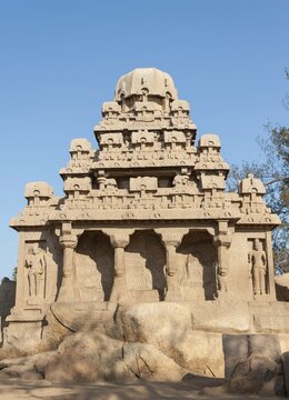Temple, Pancha Rathas, Mahabalipuram, Tamil Nadu, Kanchipuram, India