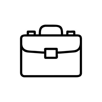 A minimalist vector graphic of a briefcase with a sleek design