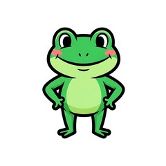 Obraz premium Smiling Cartoon Frog Character Illustration.