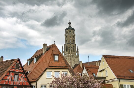 St. George's Church, Church Tower Daniel, N&ouml;rdlingen, Bavaria, Germany