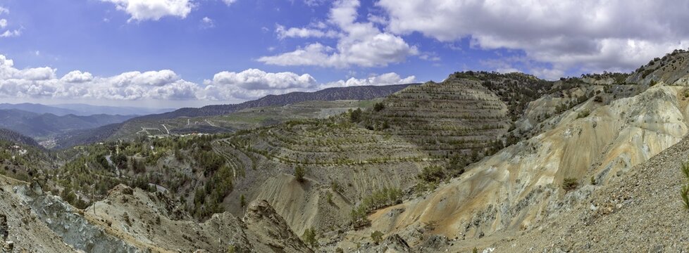 Amiantos Mine was the largest opencast mine in europe for chrysotile or white asbestos, Limassol District, Republic of Cyprus, Cyprus