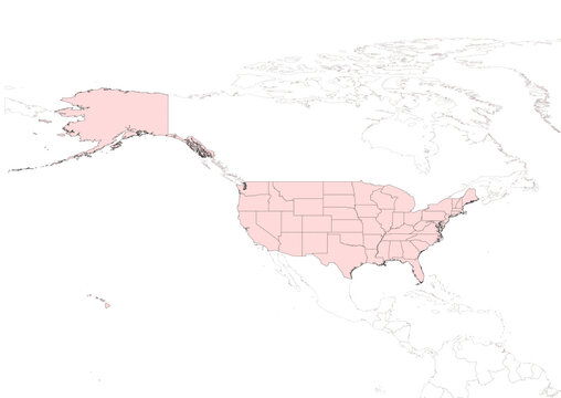 USA Vector Map with States &ndash; Editable High Detail Illustration
