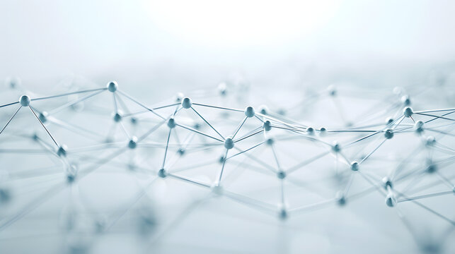 Information Warfare Network Connecting Nodes, Cybersecurity and Data Network Concept on Clean Background with Copy Space