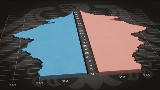 Aktuelle Bev&ouml;lkerungspyramide von Deutschland