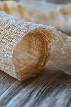 A single burdock root lies on a wooden table