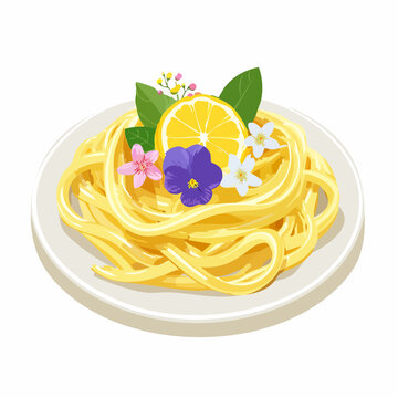 Pasta mit essbaren Bl&uuml;ten