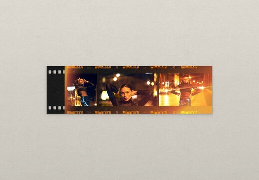 Vintage Retro Analog Film Strip Photo Frame Template