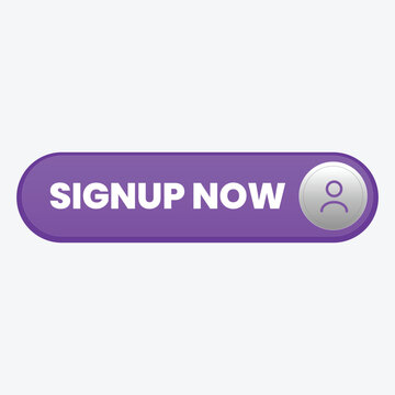 A purple button with a silver icon and white text on a white background