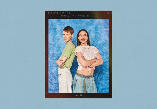 Vintage Retro Analog Film Strip Photo Frame Template