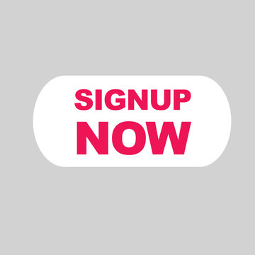 A bright pink signup button on a light gray background with a white rounded rectangle