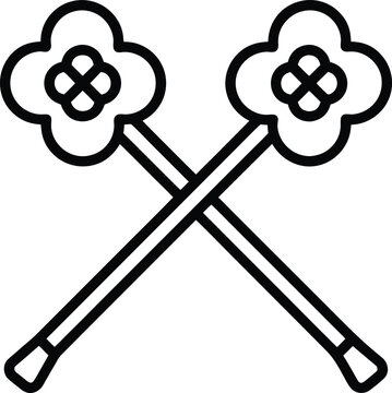 964 cane with quad base four point support tip vector illustration on transparent background