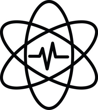 1007 atomic clock symbol abstract atom orbit with center core vector illustration on transparent background