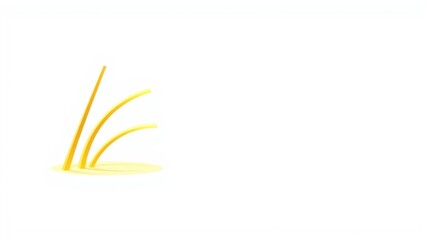 Obraz premium Yellow blades grass, simple design. Minimalist illustration, clean lines, bright color, isolated object. Focus on nature elements.