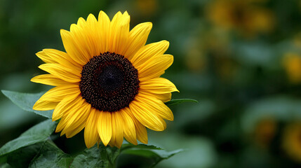 Fototapeta premium A vibrant yellow sunflower blooms beautifully in nature.