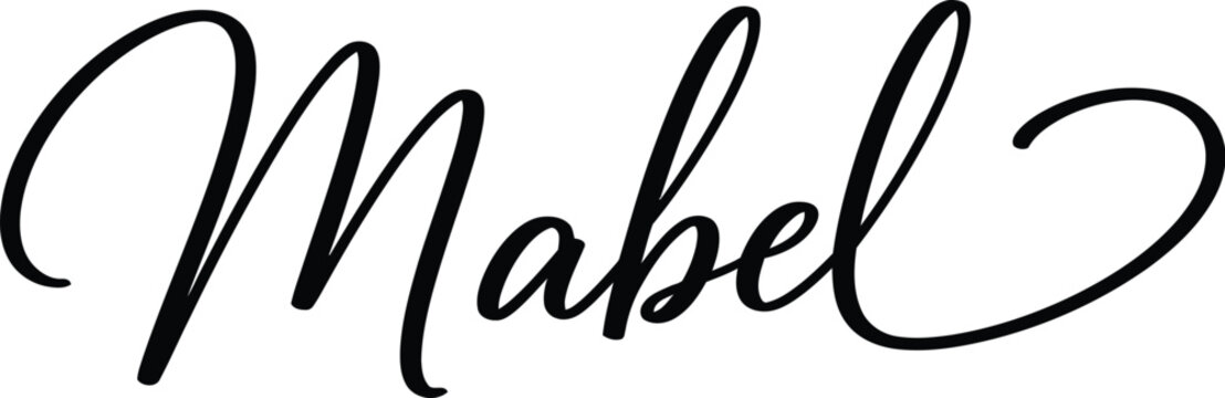 The elegant name Mabel written in black cursive script on a white background