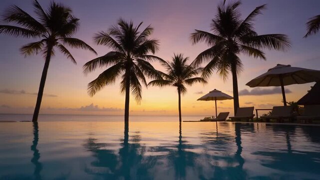 Pool mit Palmen, Hotel Resort 