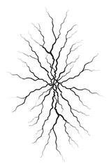 Fototapeta premium Lightning Crack Lines Vector – Abstract Branching Energy Pattern Illustration