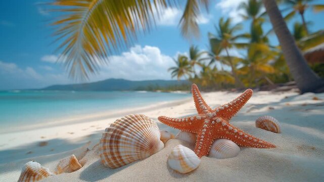 Muscheln Seestern am Strand 