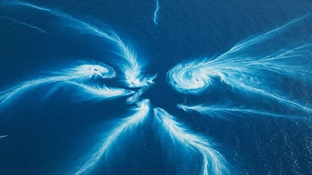 The shining cosmic vortex emits blue energy