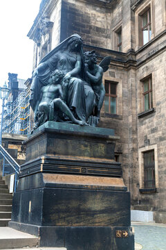 Night Sculpture by Johannes Schilling at Bruhl Terrace in Dresden