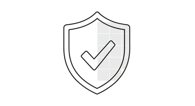 Security icon with shield and checkmark symbolizes protection