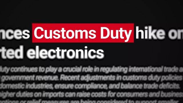 Impact of customs duty regulations and trade amendments on global market flow and economic stability 4k animation video frame