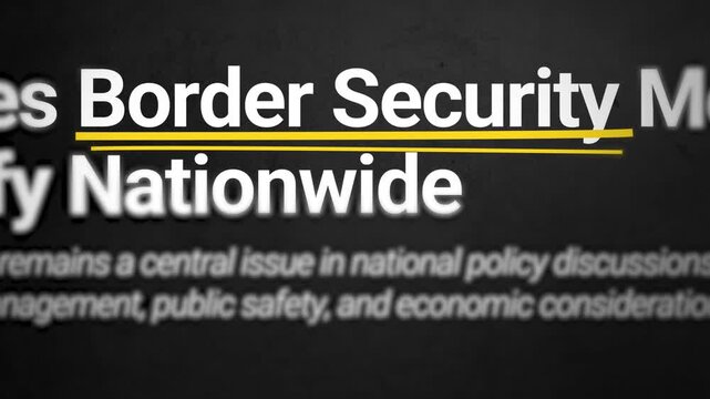 Border security committee strategies and policies affecting national safety and economy 4k animation video 
