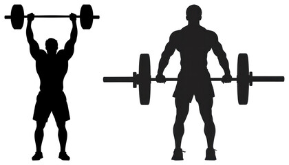 Obraz premium PNG Silhouettes of weightlifting athletes on transparent background