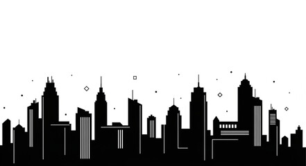 Fototapeta premium City Skyline Urban Landscape Silhouette.