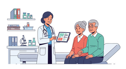Fototapeta premium Doctor Explaining Medical Results to Seniors