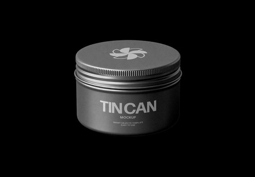 Tin Can Mockup with Screw Lid
