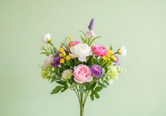 Fototapeta premium Colorful bouquet of fresh flowers in a simple vase arrangement