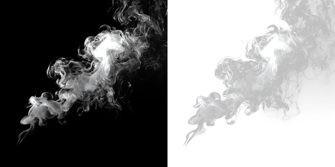 Obraz premium Smoke swirling on a transparent background creating shapes and patterns while flowing gently in an undefined space