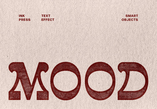 Ink Press Text Effect Mockup