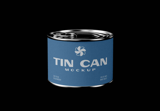 Metal Can Mockup with Label Wrap