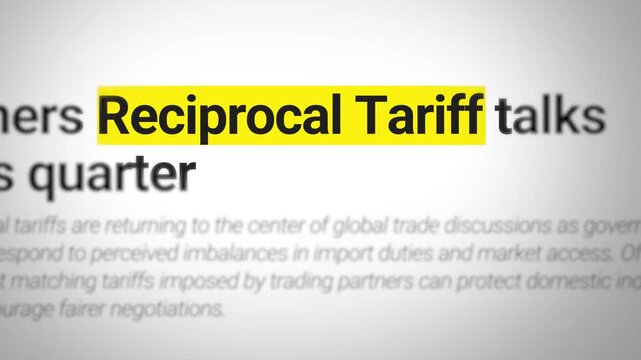 Reciprocal tariff proposal effects on international trade alliances and economic policies in global market analysis, 4k animation