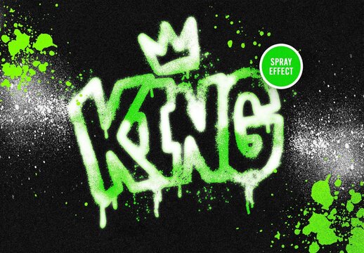 Dripping Spray Graffiti Effect Mockup