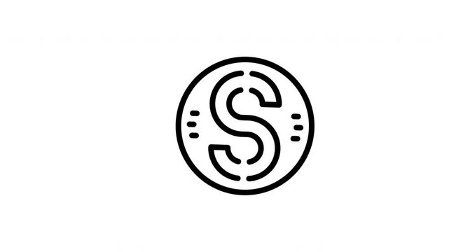 S coin icon with three line decorations suitable for financial logos, cryptocurrency websites, and blockchain presentations. Ideal for modern designs.
