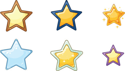 Obraz premium Colorful Sparkling Stars Collection in Bright and Soft Tones