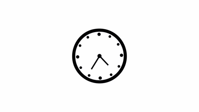animated black design wall clock. clock icon with moving arrows in 4 hour Animation on alpha channel. 4K Video