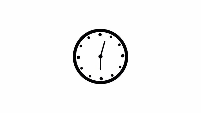 Round wall clock black animation. The timer counts down the time for 6 hour. Wall clock time working office hours animated. timer timelapse on alpha channel. 4K Video