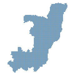 Obraz premium Republic of the Congo Dotted Vector Map Blue Tech Connectivity Style with Transparent Background for UI Web