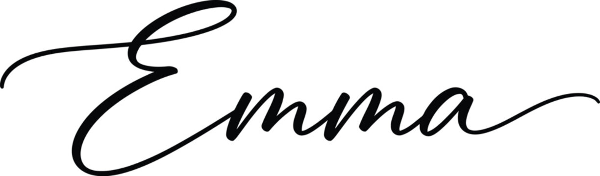 The elegant name Emma written in black cursive script on a white background