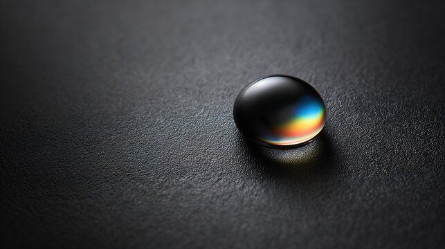 mercury. A single droplet of liquid mercury on a matte black surface, iridescent reflection. STEM education sheets, lab safety posters, designed for STEM education and laboratory safety posters.
