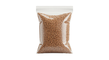 Fototapeta premium Stand up pouch of small brown seeds snack food packaging isolated on a transparent background