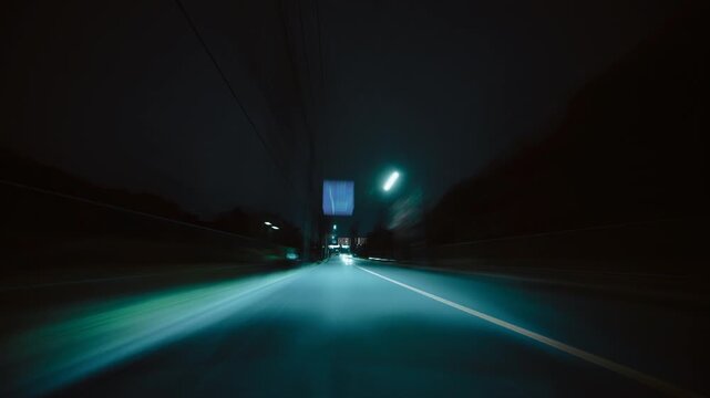 日本の夜の走行タイムラプス