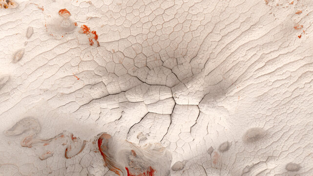 Aerial view of the unique brain rock formations and polygonal cracks at White Pocket in Coconino County, Arizona, United States.